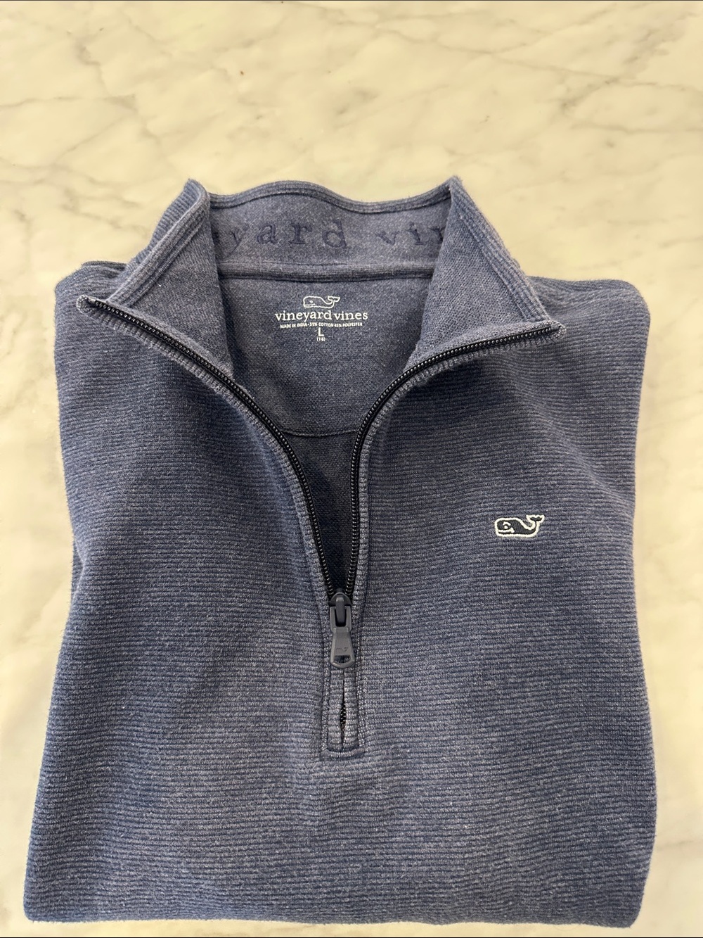 Vineyard Vines Men's Half‑Zip Sweater in Navy Heather